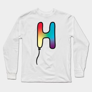 Initial Monogram Balloon Letter H Long Sleeve T-Shirt